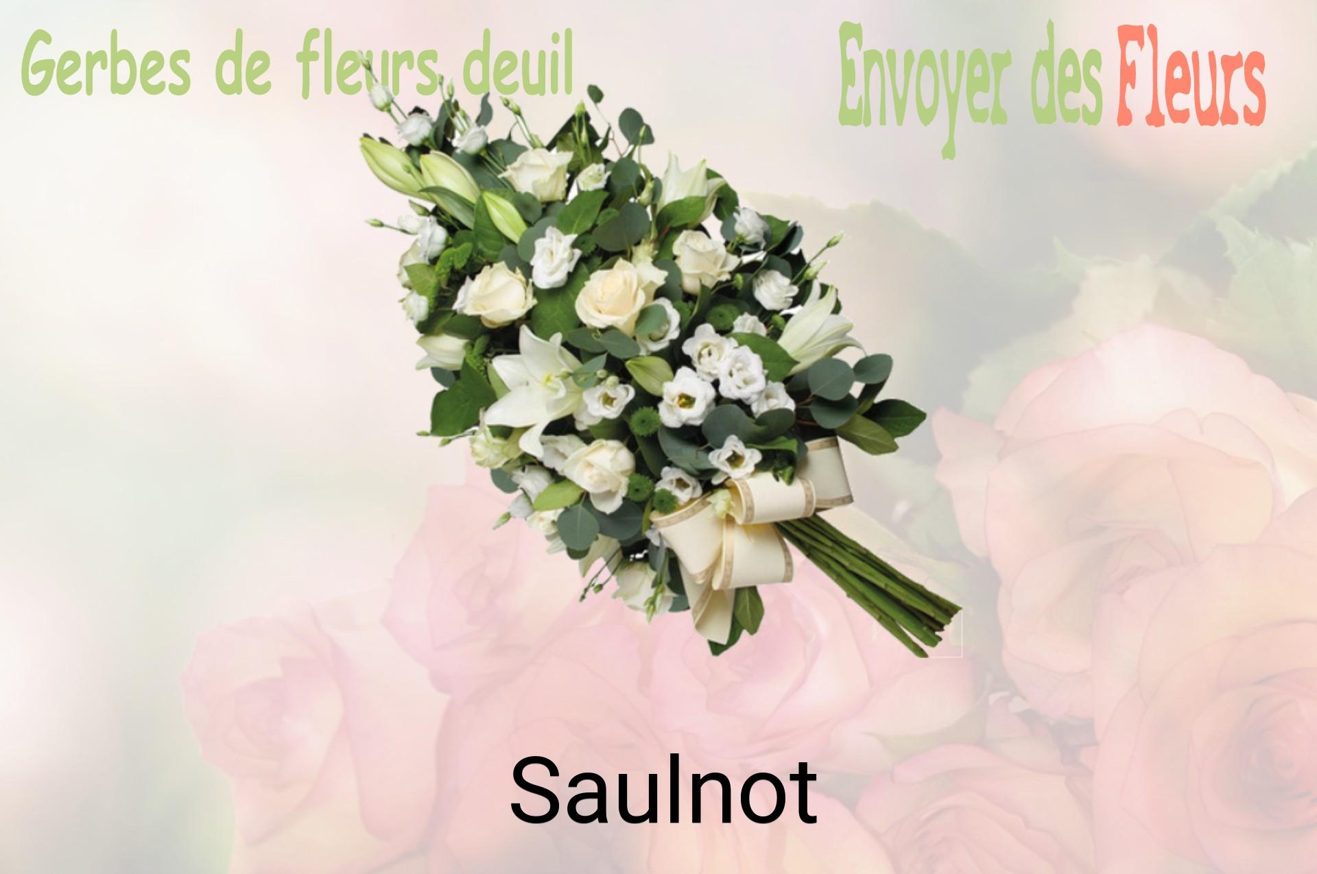 Gerbe de fleurs de deuil livrée à Saulnot